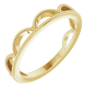 Scallop Stacker Ring - 14K Yellow Gold