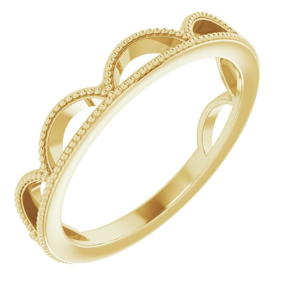 Scallop Stacker Ring - 14K Yellow Gold