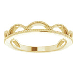 Scallop Stacker Ring - 14K Yellow Gold