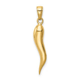 Italian Horn Charm - 14K Yellow Gold