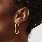 Diamond-Cut Hoop Earrings - 14K Yellow Gold