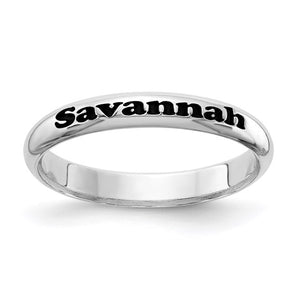 Custom Name Stack Ring - Sterling Silver