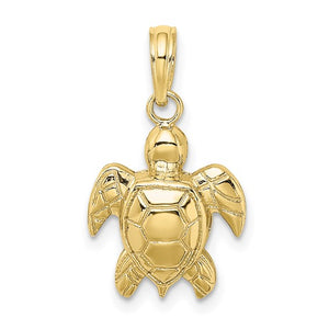 Turtle Charm - 10K Yellow Gold