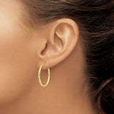 Diamond Cut Hoop Earrings - 10K Yellow Gold