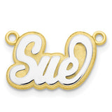 3D Script Nameplate - 14K Yellow and White Gold