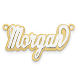 3D Script Nameplate - 10K Yellow and White Gold