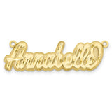 3D Diamond-cut Script Nameplate - 14K Yellow Gold