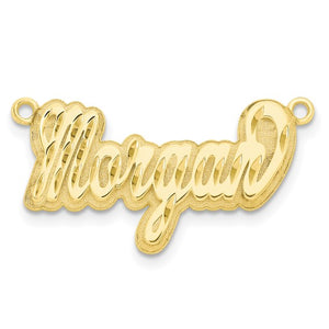 3D Diamond-cut Script Nameplate - 14K Yellow Gold