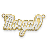 3D Script Diamond-cut Nameplate - 10K Yellow and White Gold