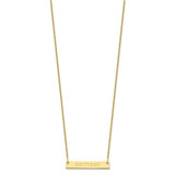 Engraved Bar Necklace - 14K Yellow Gold