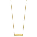 Engraved Bar Necklace - 10K Yellow Gold