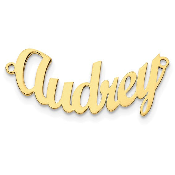 Curved Script Nameplate - 10K Yellow Gold
