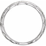Diamond Curb Link Ring - 14K White Gold