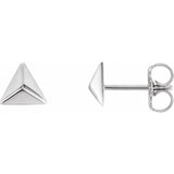 Pyramid Earrings - 14K White Gold