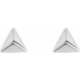 Pyramid Earrings - 14K Yellow Gold