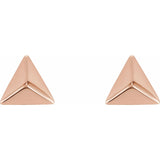 Pyramid Earrings - 14K White Gold