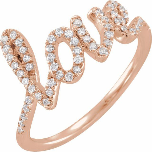 Diamond Love Ring - 14K Rose Gold