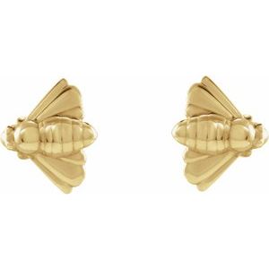 Bee Earrings - 14K Yellow Gold