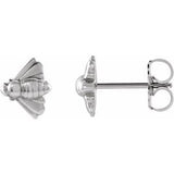 Bee Earrings - 14K White Gold