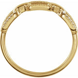 Diamond Chain Link Ring - 14K Yellow Gold