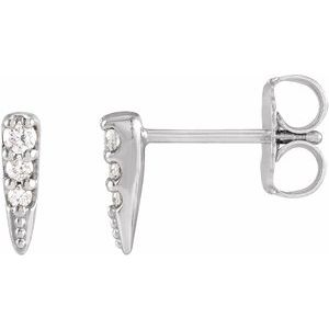 Diamond Spike Earrings - Sterling Silver