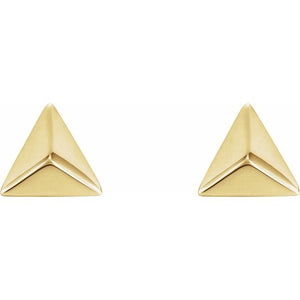 Pyramid Earrings - 14K Yellow Gold