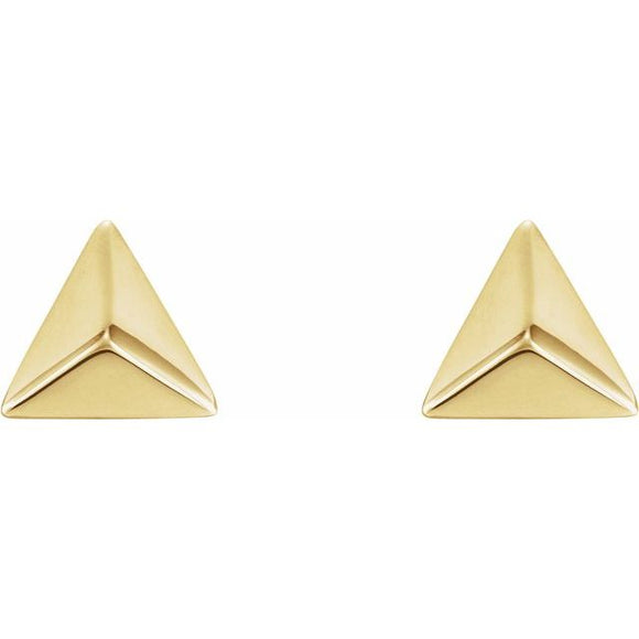 Pyramid Earrings - 14K Yellow Gold