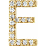 Diamond Initial Earring - 14K Yellow Gold