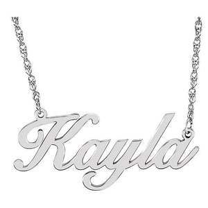 Script Nameplate on 16" or 18" Chain - Sterling Silver