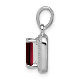 Garnet Charm - Sterling Silver