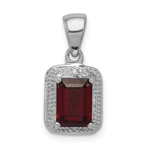 Garnet Charm - Sterling Silver