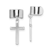 Cross Cuff Earrings - Sterling Silver