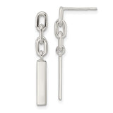 Cable Drop Earrings - Sterling Silver