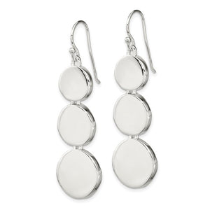 Disc Drop Earrings - Sterling Silver