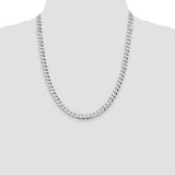 7MM Curb Link Chain 22" Chain - Sterling Silver