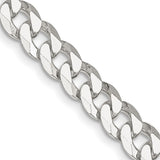7MM Curb Link Chain 22" Chain - Sterling Silver