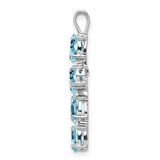 Blue Topaz Cross Charm - Sterling Silver