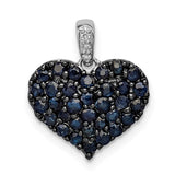 Sapphire Heart Charm - Sterling Silver