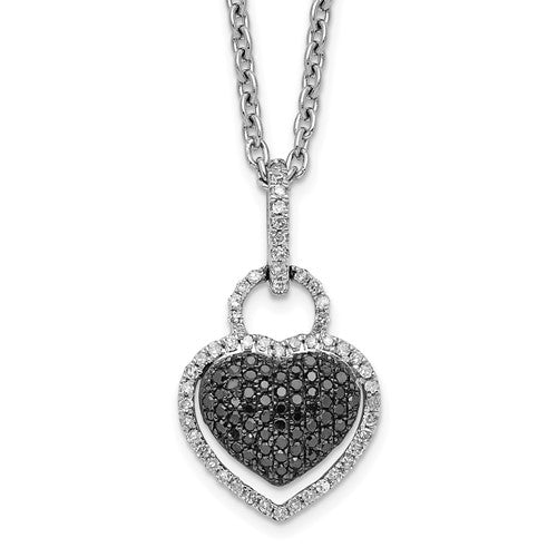 Black Heart Necklace - Sterling Silver