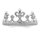 Diamond Crown Ring - Sterling Silver