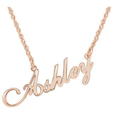 Script Nameplate on 16" or 18" Chain - 14K Rose Gold