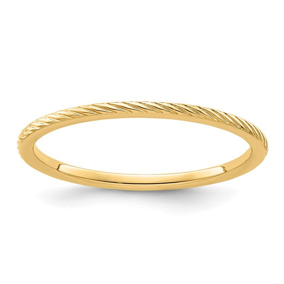 Twisted Stacker Ring - 14K Yellow Gold