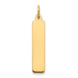 Engraved Vertical Bar Charm - 14K Yellow Gold