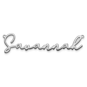 Savannah Nameplate on 16" or 18" Chain - Sterling Silver