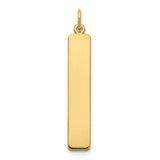 Engraved Vertical Bar Charm - 14K Yellow Gold