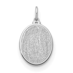 Small Thumbprint Charm - 10K or 14K White Gold