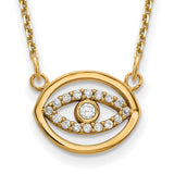 Diamond Evil Eye Necklace - 14K Yellow Gold