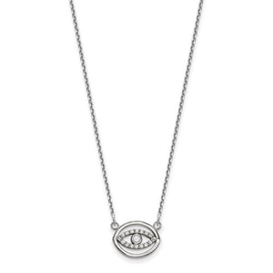 Diamond Evil Eye Necklace - 14K Yellow Gold