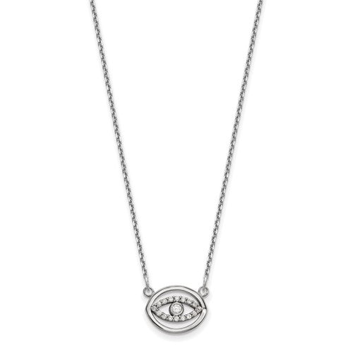 Diamond Evil Eye Necklace - 14K Yellow Gold