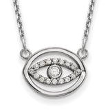 Diamond Evil Eye Necklace - 14K Yellow Gold